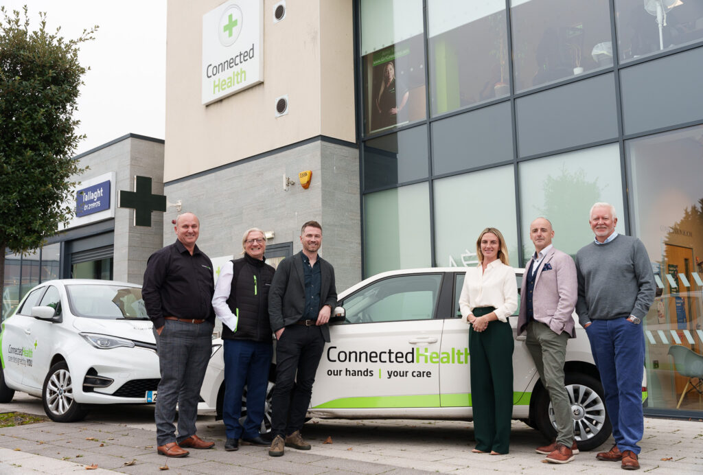 Connected Health leadership team with BGF investor Chris Nixon, outside their offices